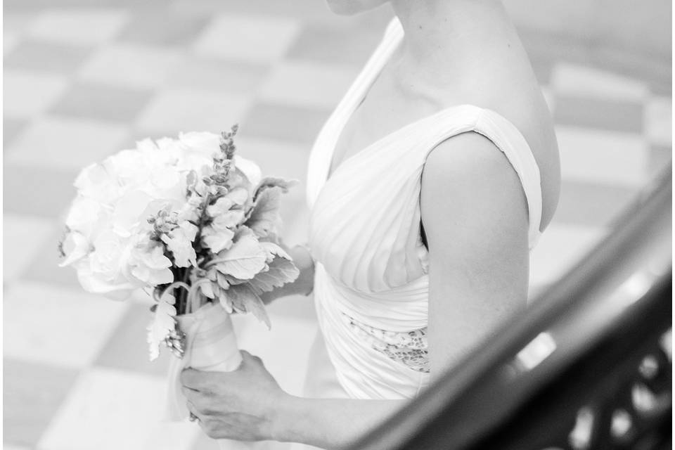 Bridal portrait in black and white