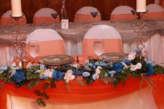 Table setup with centerpiece