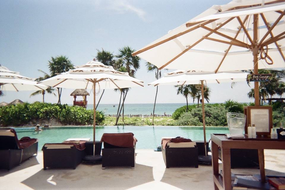 Resort pool on the beach