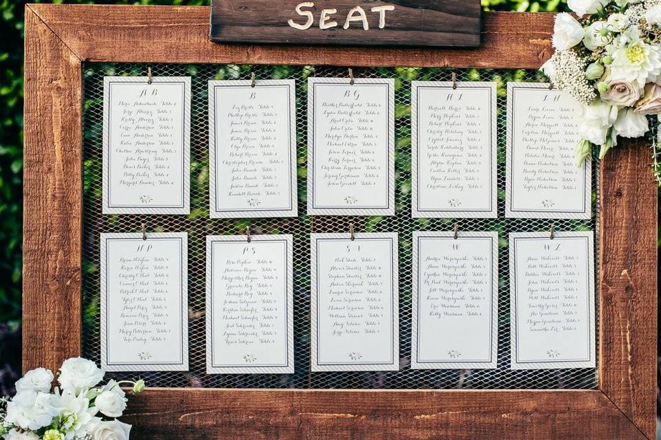 Wedding seating chart