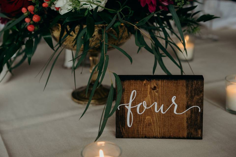 Sample table number