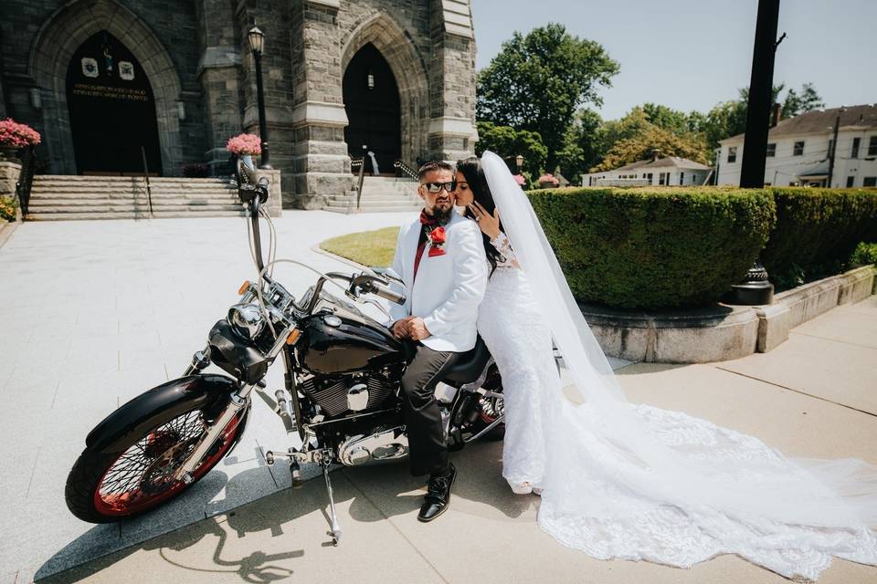 Motorcycles at church