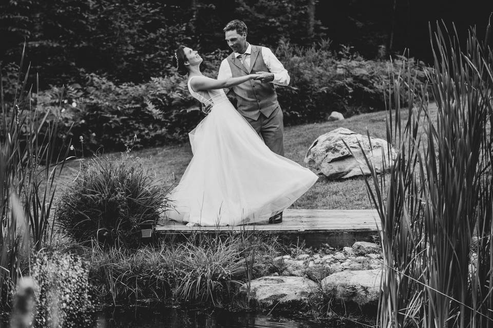 Intimate backyard dance party.