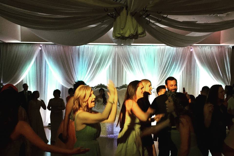 Guests dance