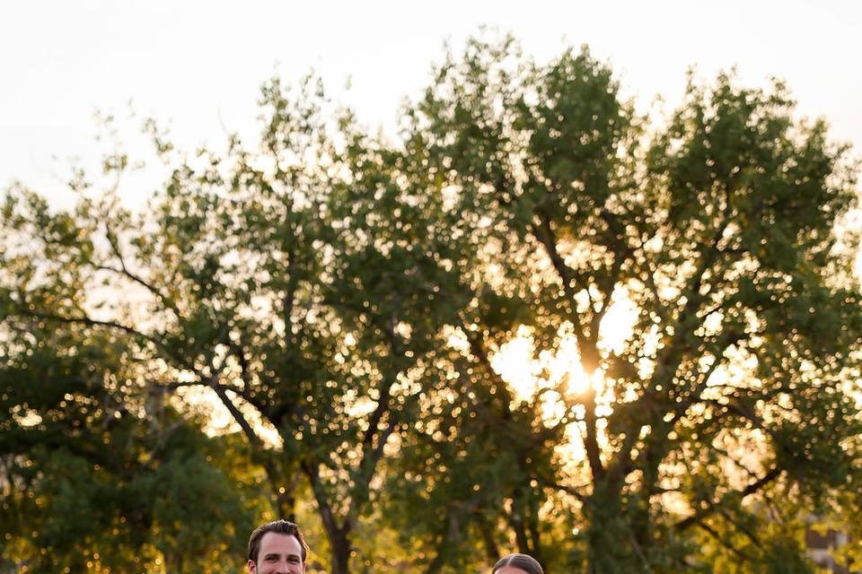 Outdoor wedding by a lake