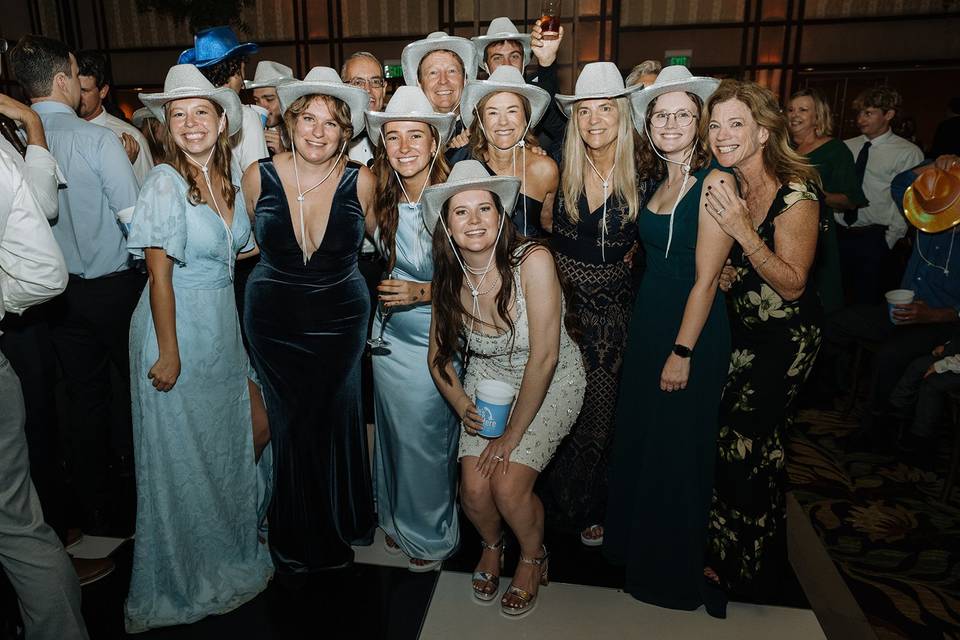 Cowboy hats on the dance floor