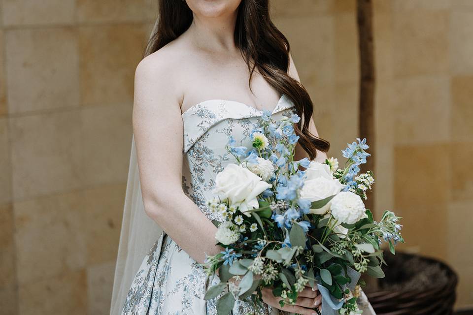 Bride in blue