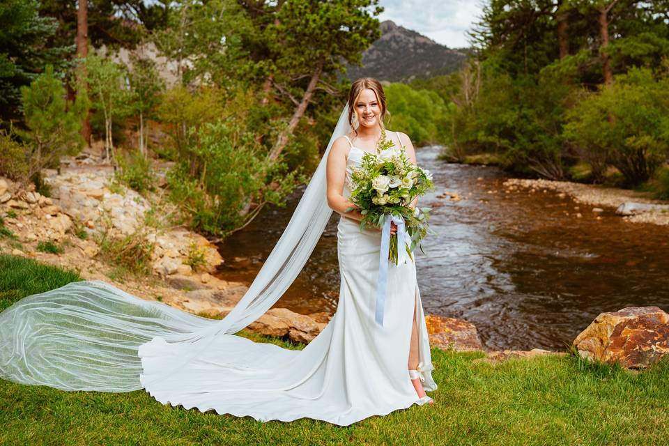 Outdoor wedding by a river