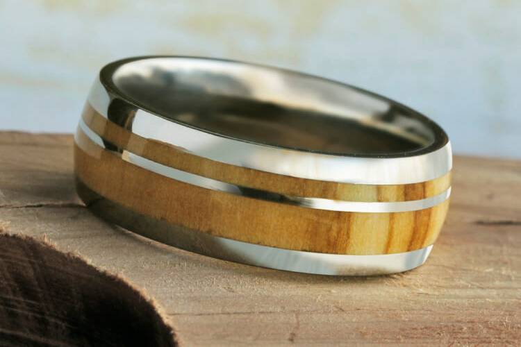 Wood and Titanium Ring