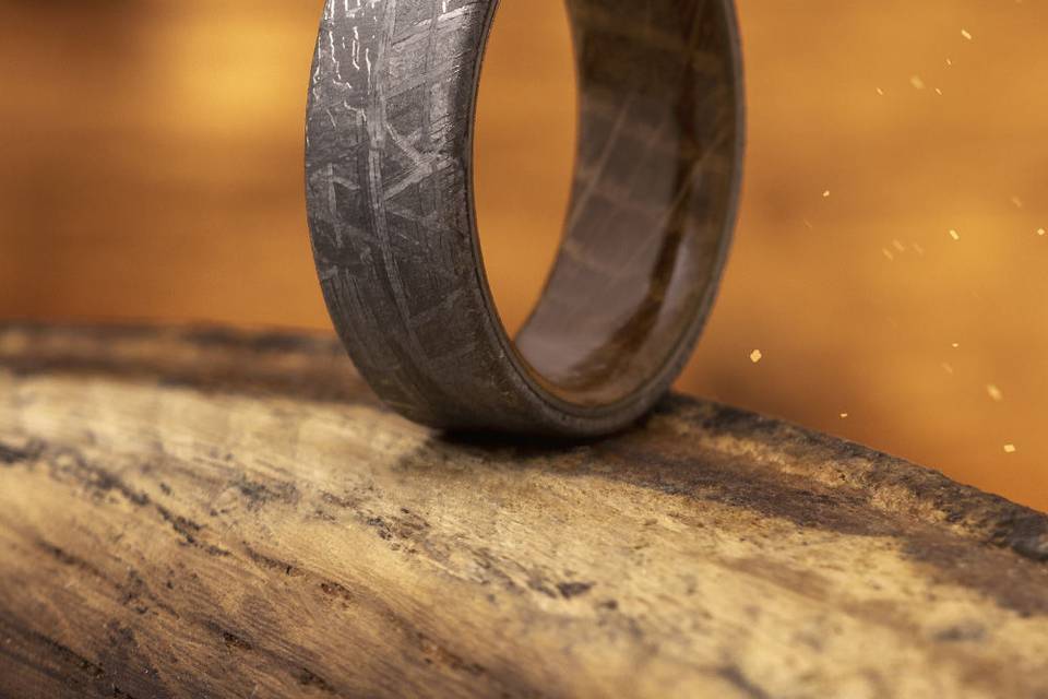 Black Meteorite Ring