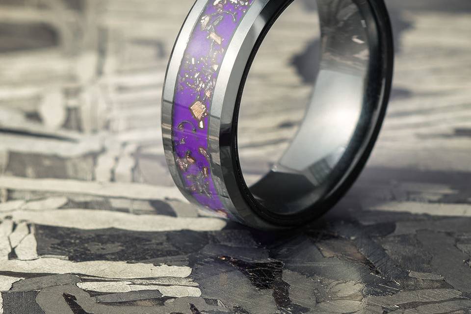 Halo Bridal Set with Meteorite