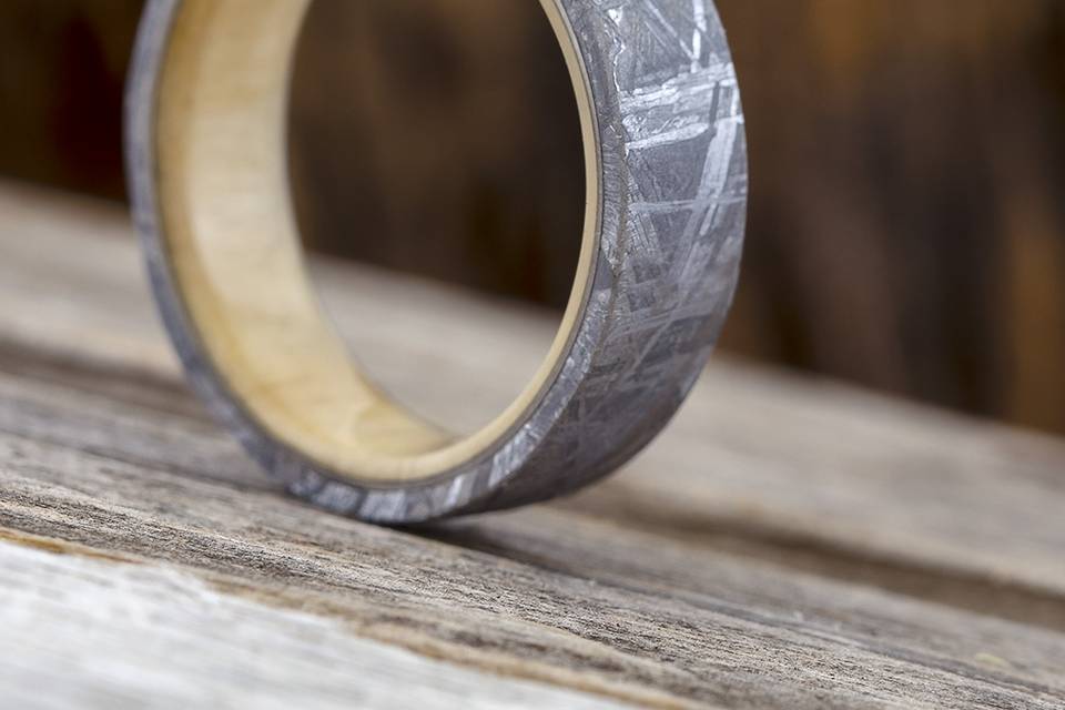 Black Ash Burl Wood Ring