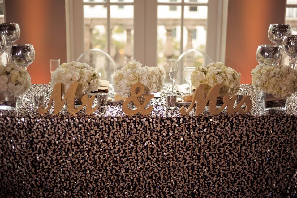 Bride & groom table