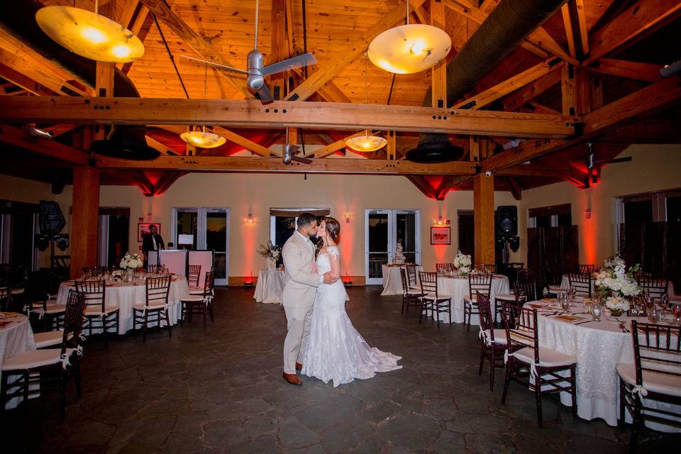 Bride and groom at reception