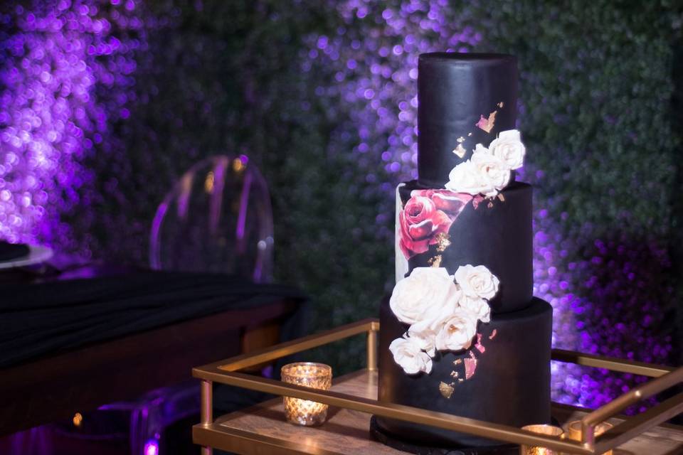 Reception background & cake