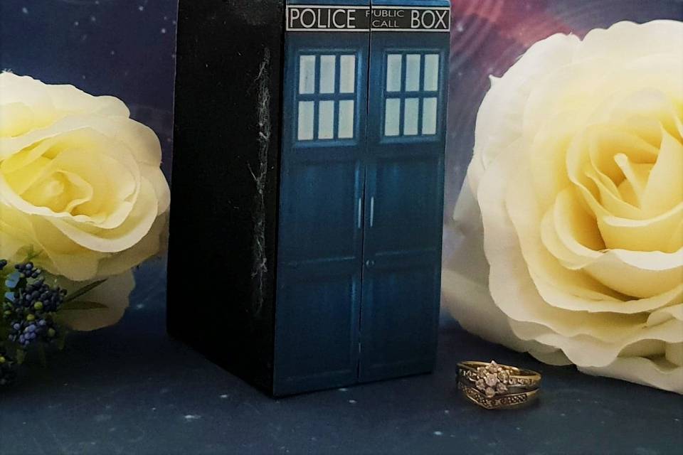Double Wedding Ring Box / DR WHO Inspired-The TARDIS /Engagement Ring Box / Ring Bearer