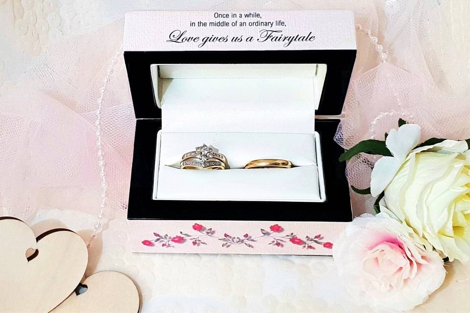 Double Wedding Ring / Beauty And The Beast / Princess Inspired / Engagement Ring Box / Disney Theme