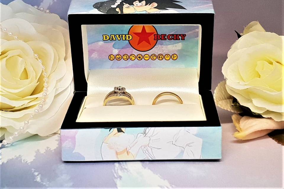 Double Wedding Ring Box / Dragon Ball Z Inspired /Engagement Ring Box / Gamer Wedding