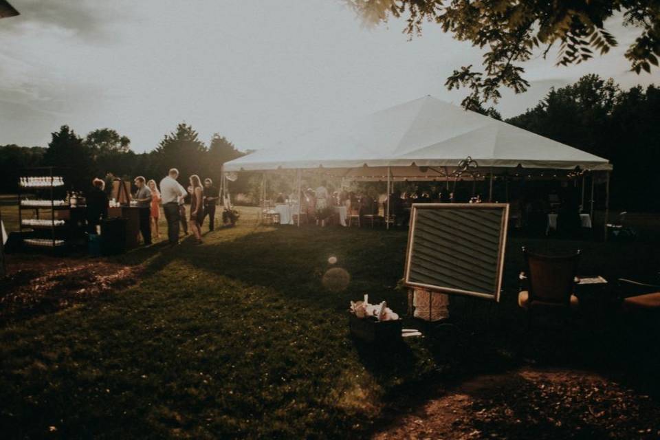 Reception tent