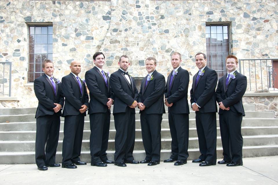 Groomsmen striking a pose