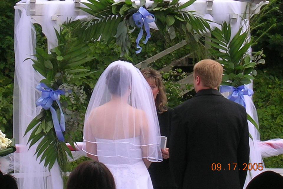 Outdoor wedding ceremony