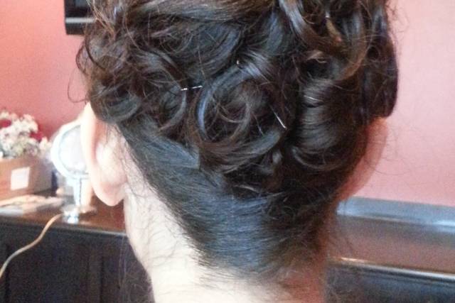 Curled updo