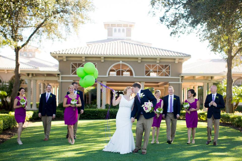 With the newlyweds