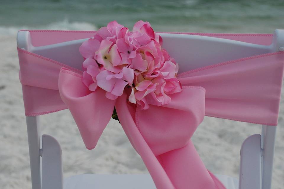 Pink sash with pink flower