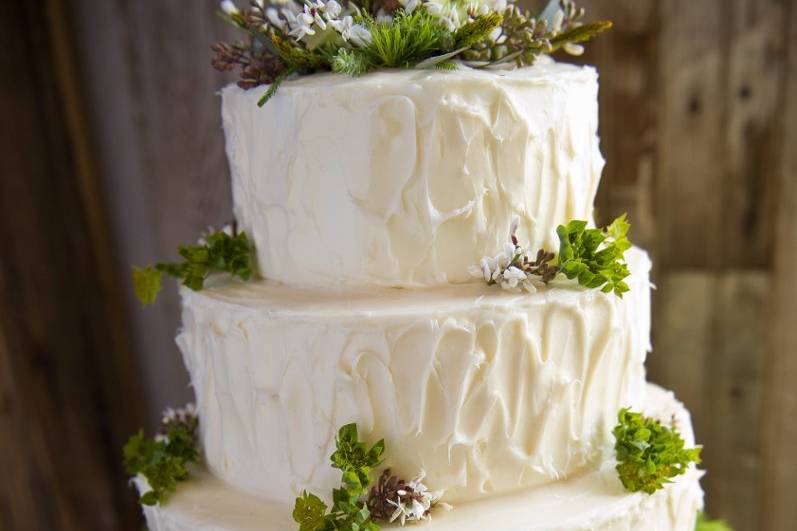 Grass decorated cake