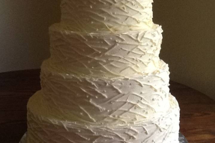 Textured five tier cake