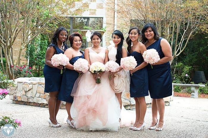 The bride with her bridesmaids