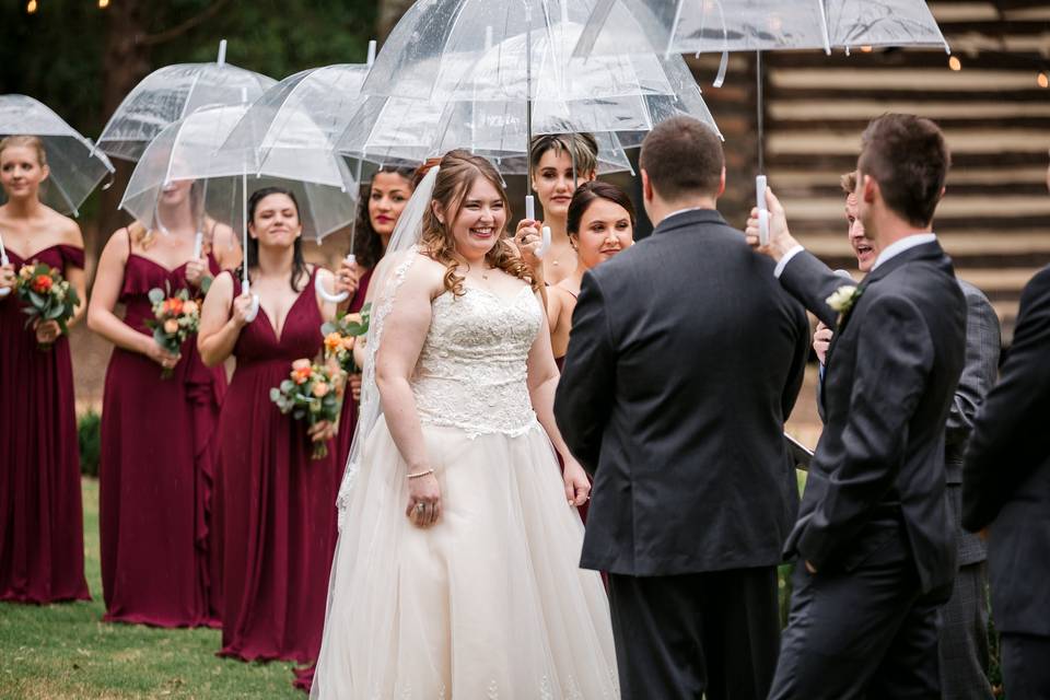 Wedding Party at Cabin Side