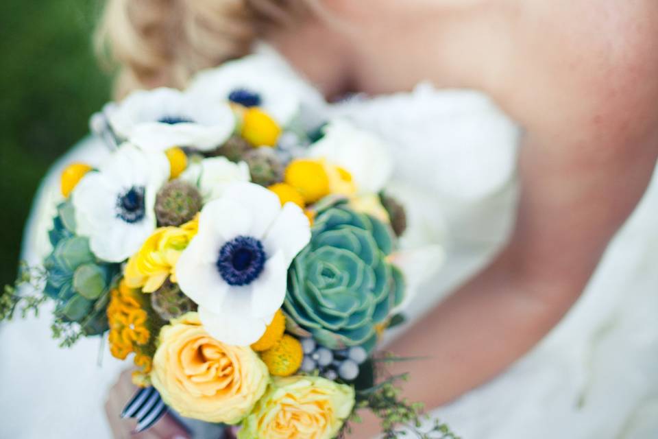 Bride holding her bouquet