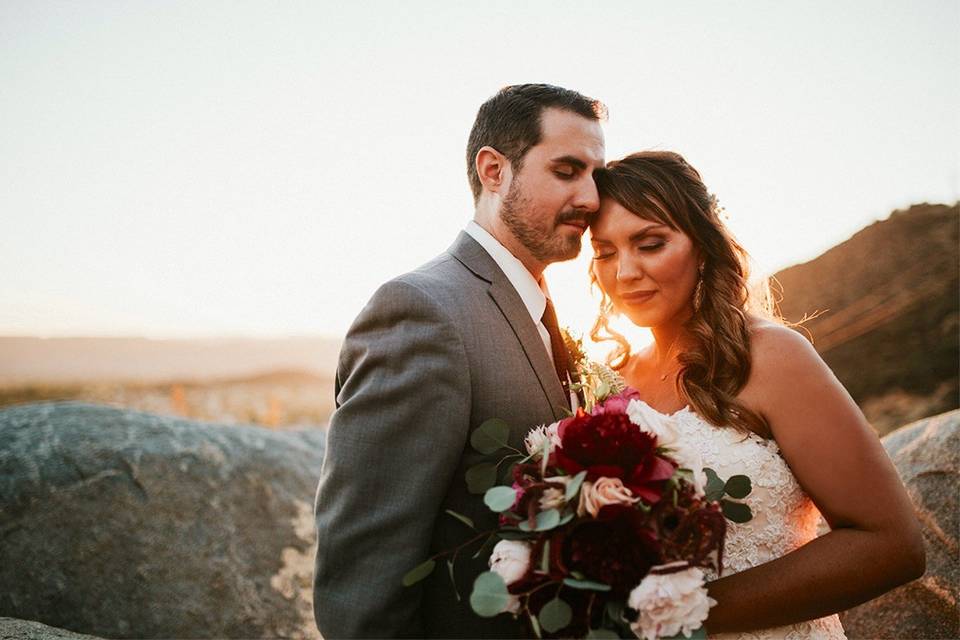 Bride holding her bouquet