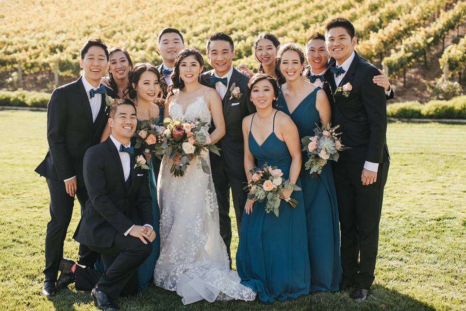 Bridal party | colorful