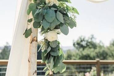 Soft pink garland arch