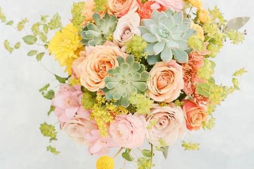 Peach boutonniere