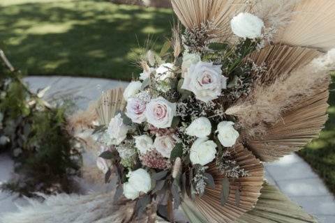 Dried flower arrangement