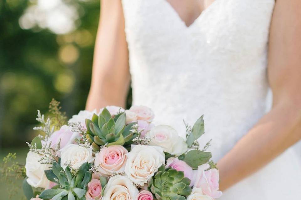 Pink succulent bouquet