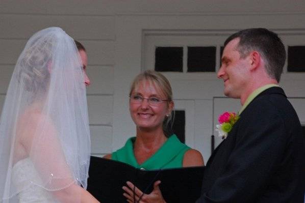 Couple exchanging vows