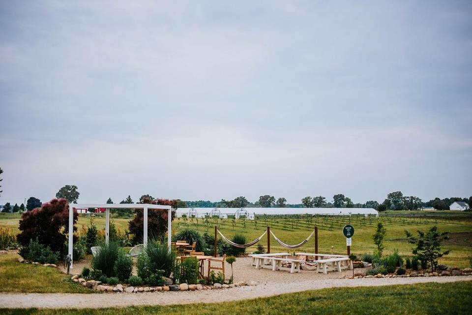 View of the bonfire area