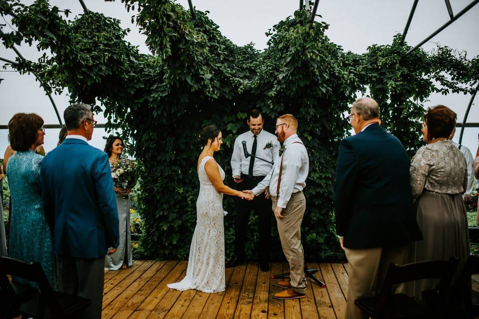 Beautiful rainy day ceremony