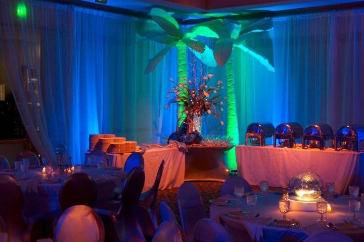 Custom set design, accent and uplighting by MBM