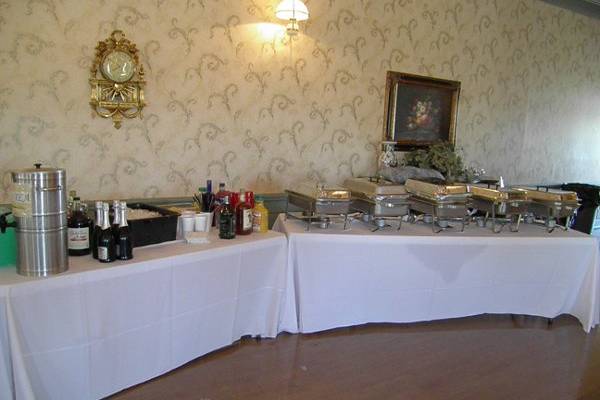 Table cloths are available for rent, banquet tables are provided.