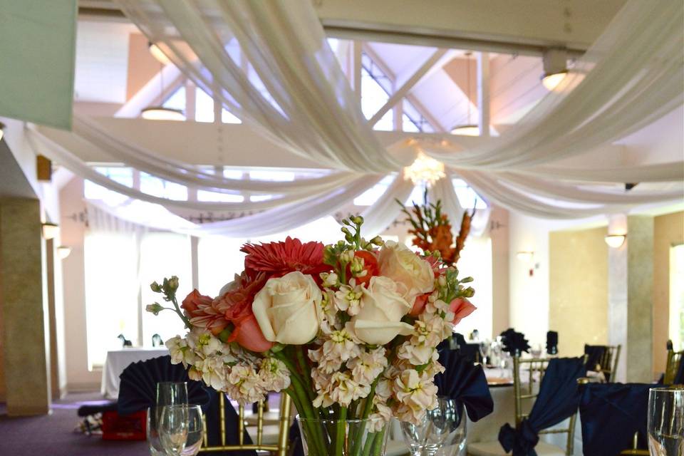 Table setting with candle centerpiece