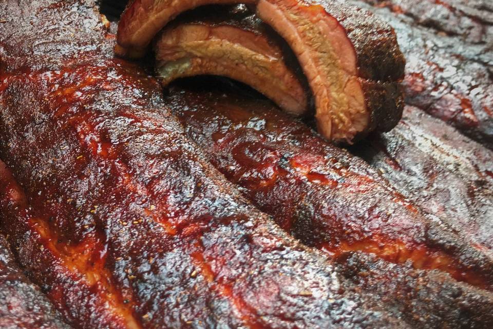 Bourbon glazed ribs