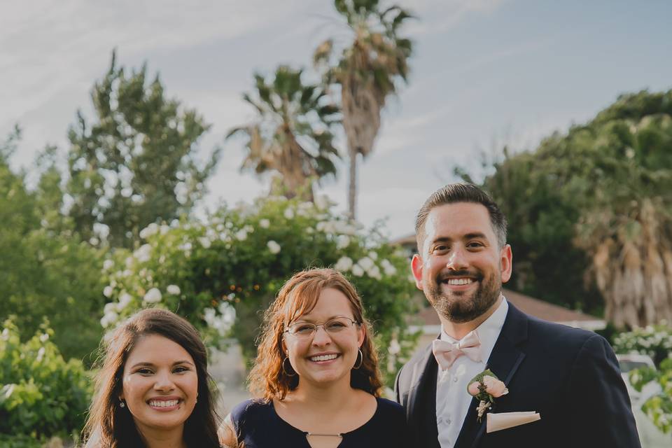 Officiant Erin with Couple