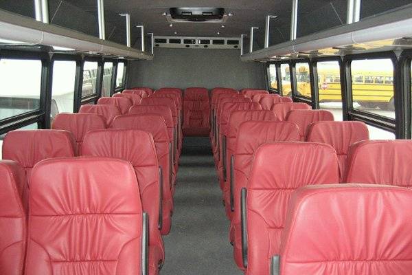 Red bus seats