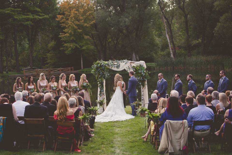 The bride and groom