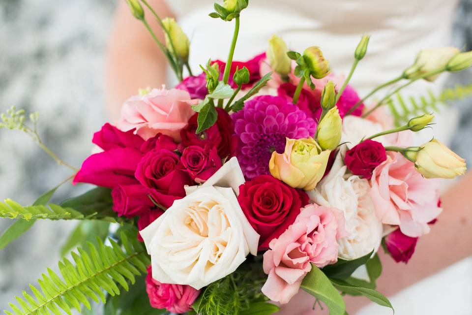 Red and white bouquet